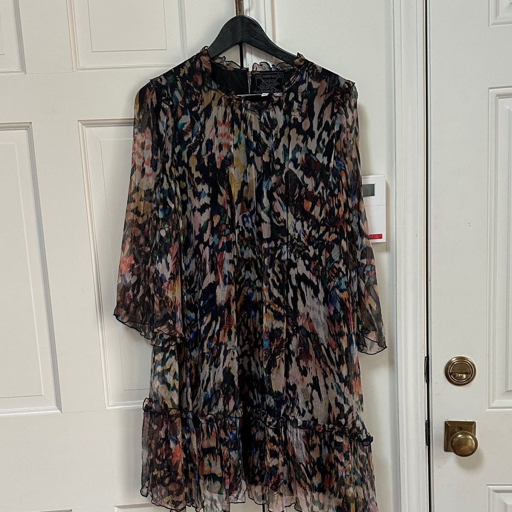 Johnny Was Vibrant Patterned Long Sleeve Dress